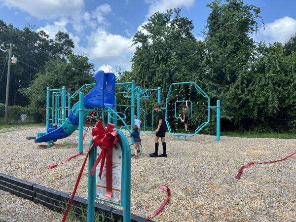 Children on a new playground.