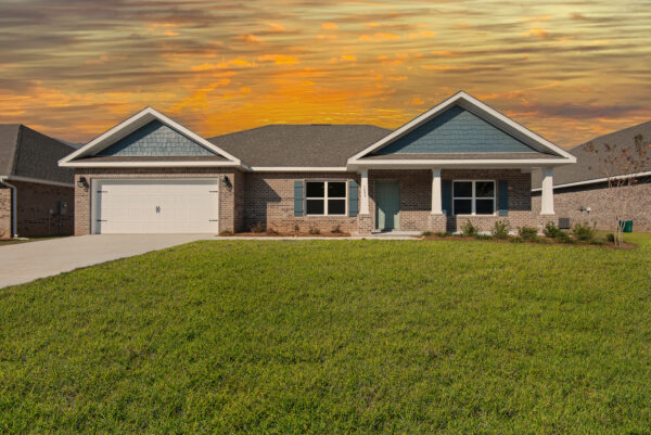 The exterior of the Ariana floorplan from the Cornerstone collection by Holiday Builders.