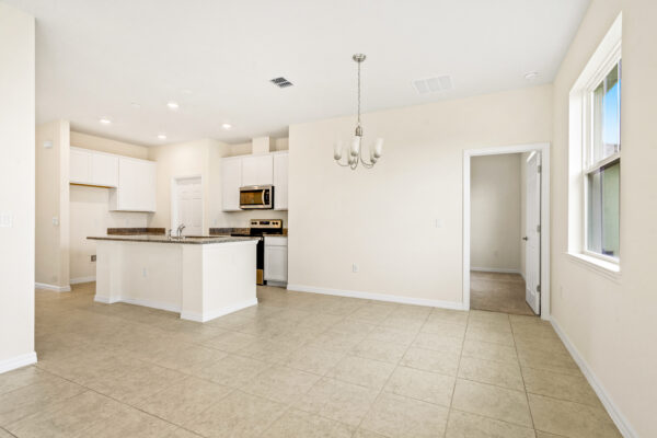 The dining area of the Beverly floorplan from the Cornerstone Collection in Eden Hills