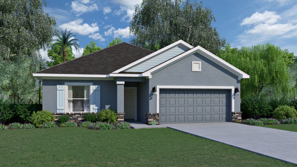 The beautiful exterior of the Beverly B with stone built in Huntington Park.