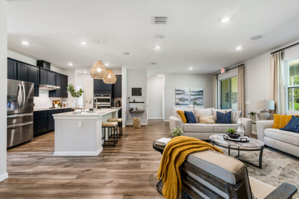 The open concept Captiva floorplan from the Cornerstone collection by Holiday Builders.