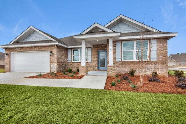 The model home in Ledgewick is the Carlton floorplan from the Cornerstone collection by Holiday Builders.