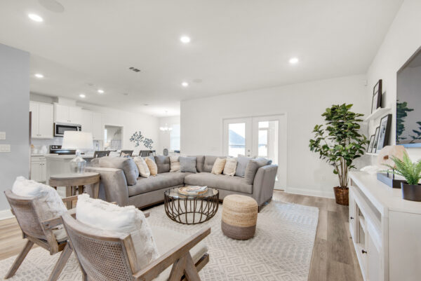 The open concept Carlton floorplan from the Cornerstone collection by Holiday Builders.