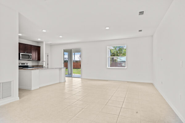 The open concept Clearwater floorplan from the Cornerstone collection by Holiday Builders.