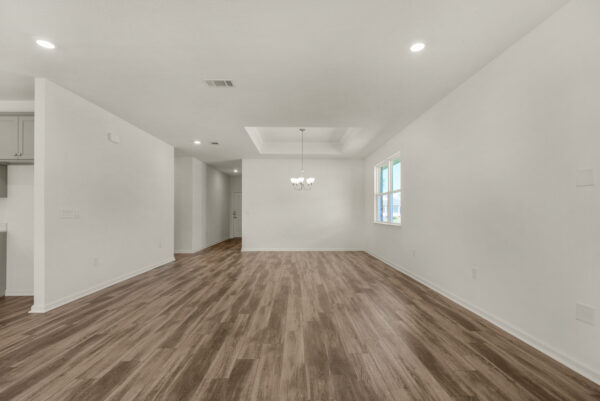 The entryway of the Dora floorplan from the Cornerstone collection by Holiday Builders.