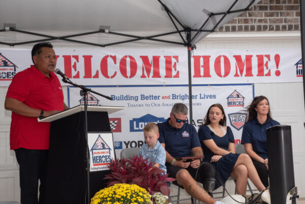 Holiday Builders CEO Brice Assam at Goudie gifting ceremony