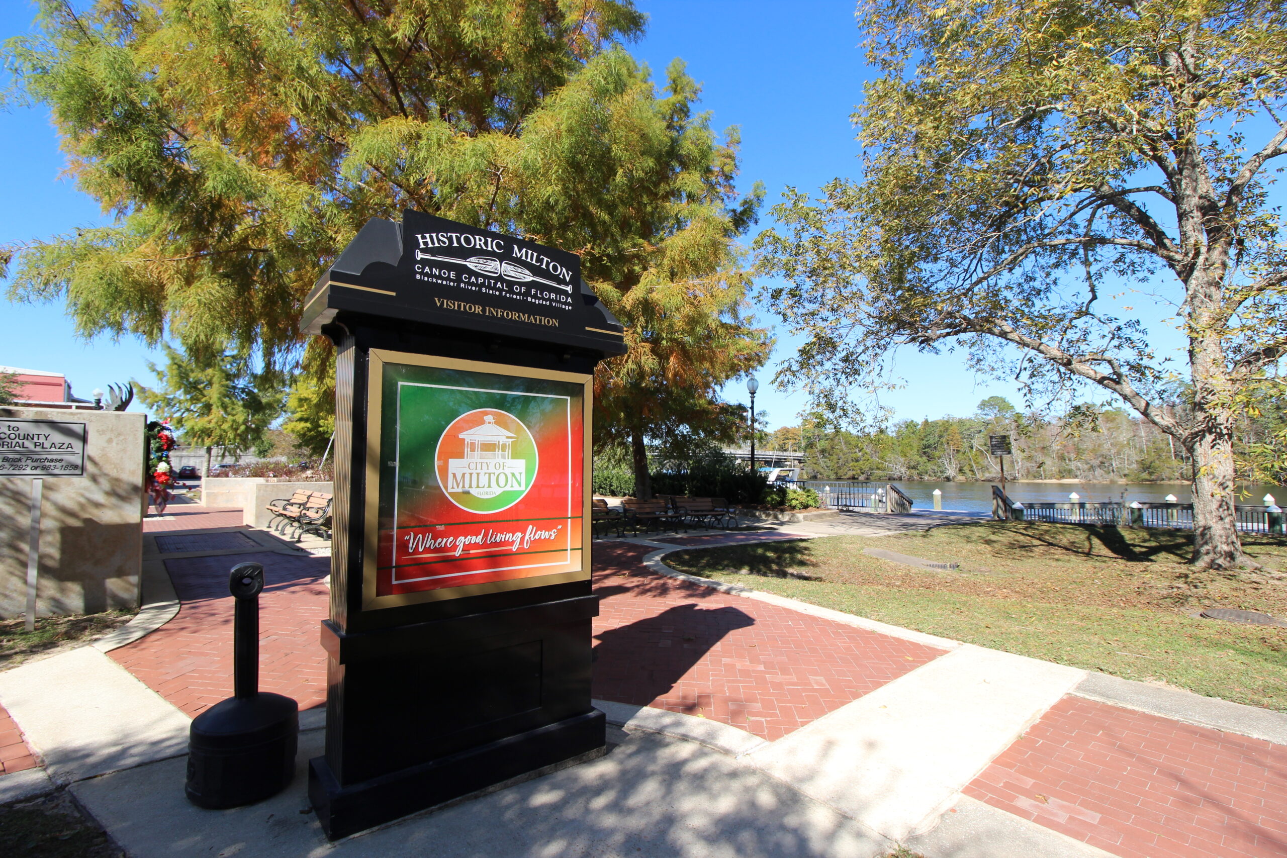 City park in Historic Downtown Milton along the Blackwater River.