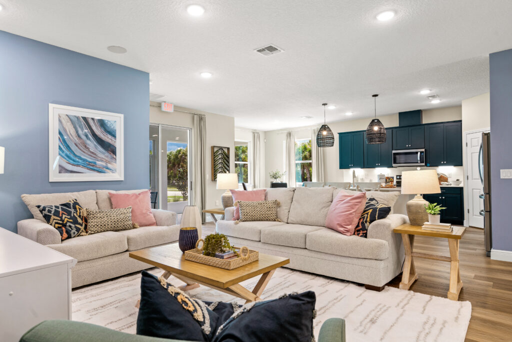 The Sanibel model home is the sales center for the Lakes at St. Sebastian.