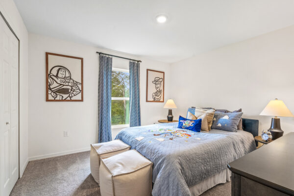 The guest bed in the Majestic floorplan from the Value Collection