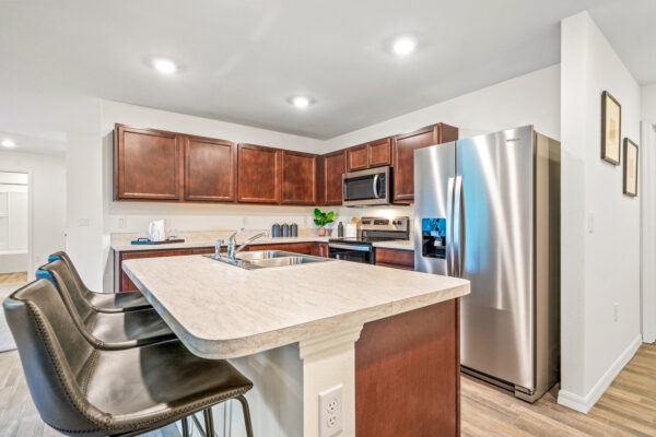 The kitchen in the Majestic floorplan from the Value Collection