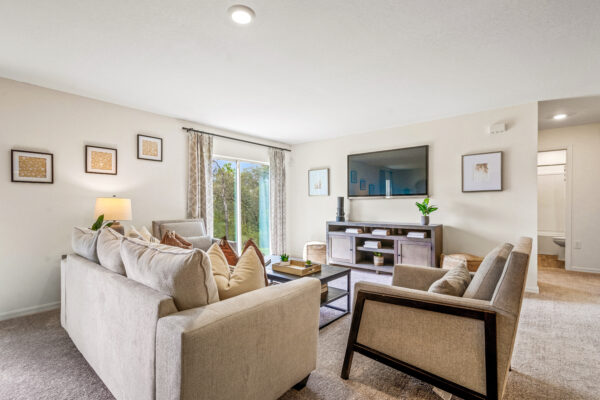 The living room in the Majestic floorplan from the Value Collection