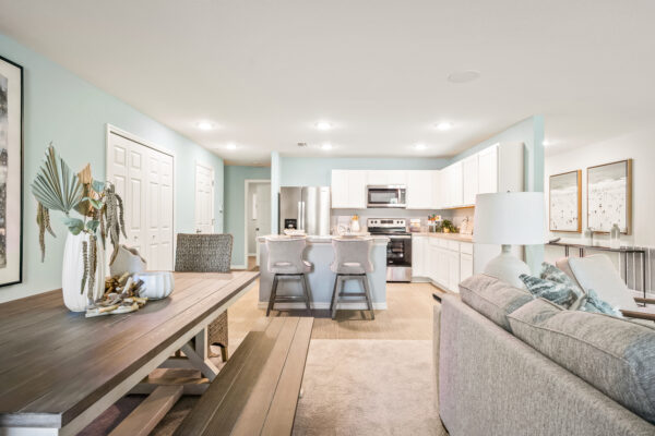 The main living space in the Majestic floorplan from the Value collection by Holiday Builders.