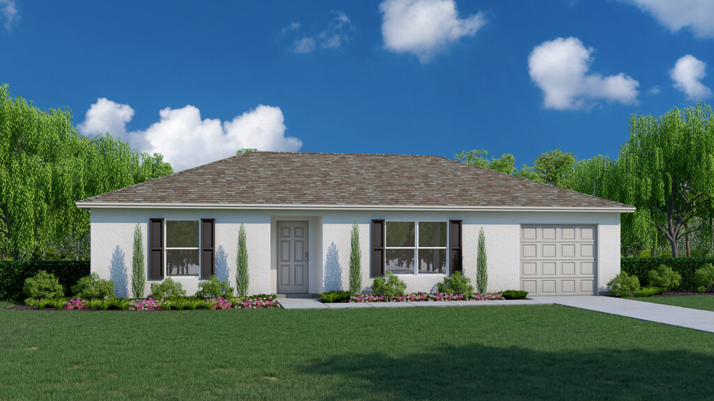 The 2 bedroom, 1 bath Montgomery floorplan from the Inspire Collection by Holiday Builders.