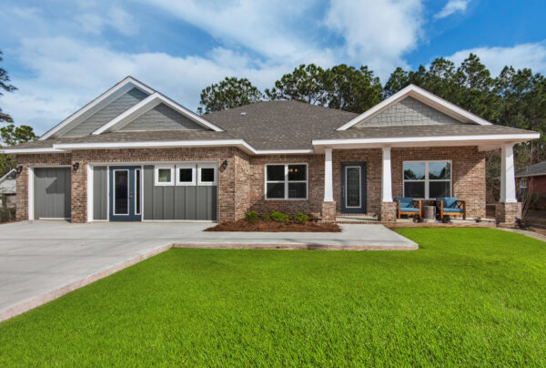 The Eden model home from the Cornerstone Collection is the sales center for Navarre, Florida.
