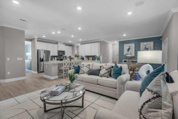 The Eden model home from the Cornerstone Collection is the sales center for Navarre, Florida.