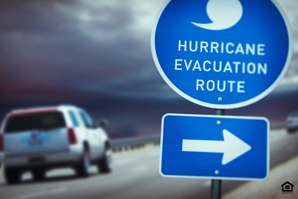 Picture of a Hurricane Evacuation route sign