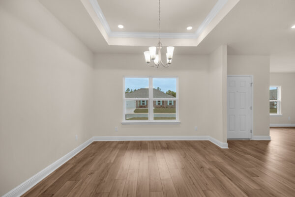 The living room in the Rosemary floorplan from the Cornerstone Collection by Holiday Builders.