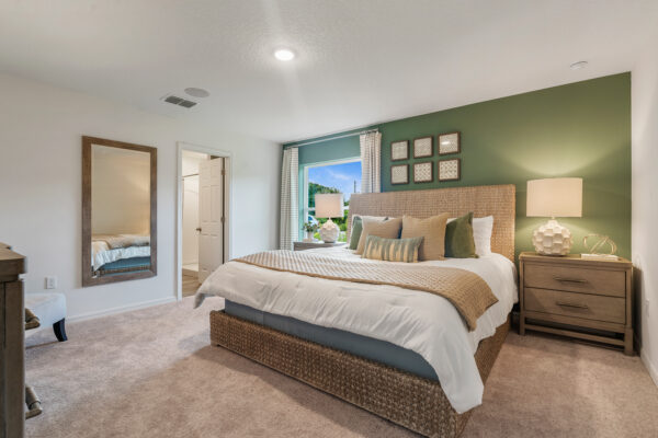 The master bedroom in the Royal floorplan from the Value collection by Holiday Builders.