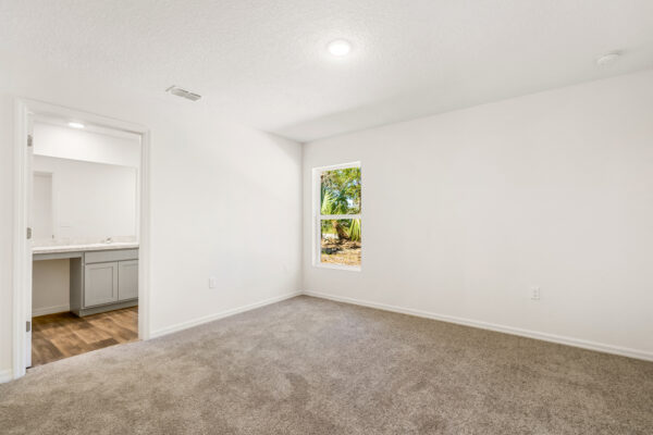 The master bedroom in the Sago floorplan from the Value collection by Holiday Builders.