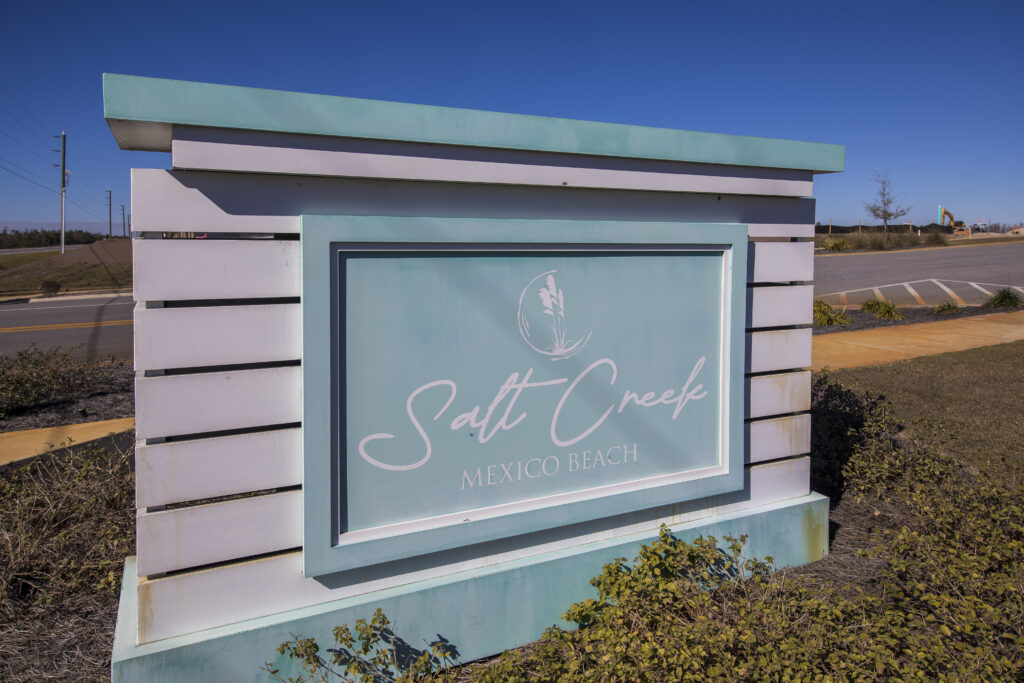 Entry sign for Salt Creek at Mexico Beach