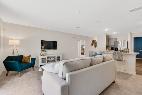 The Sylvester floorplan from the Value Collection is the sales center in Palm Bay.