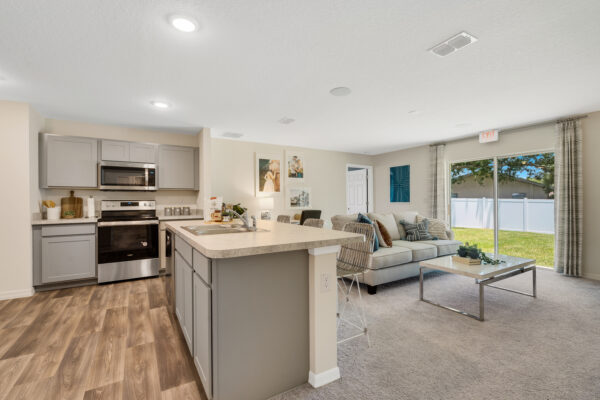 The Sylvester floorplan from the Value Collection is the sales center in Palm Bay.