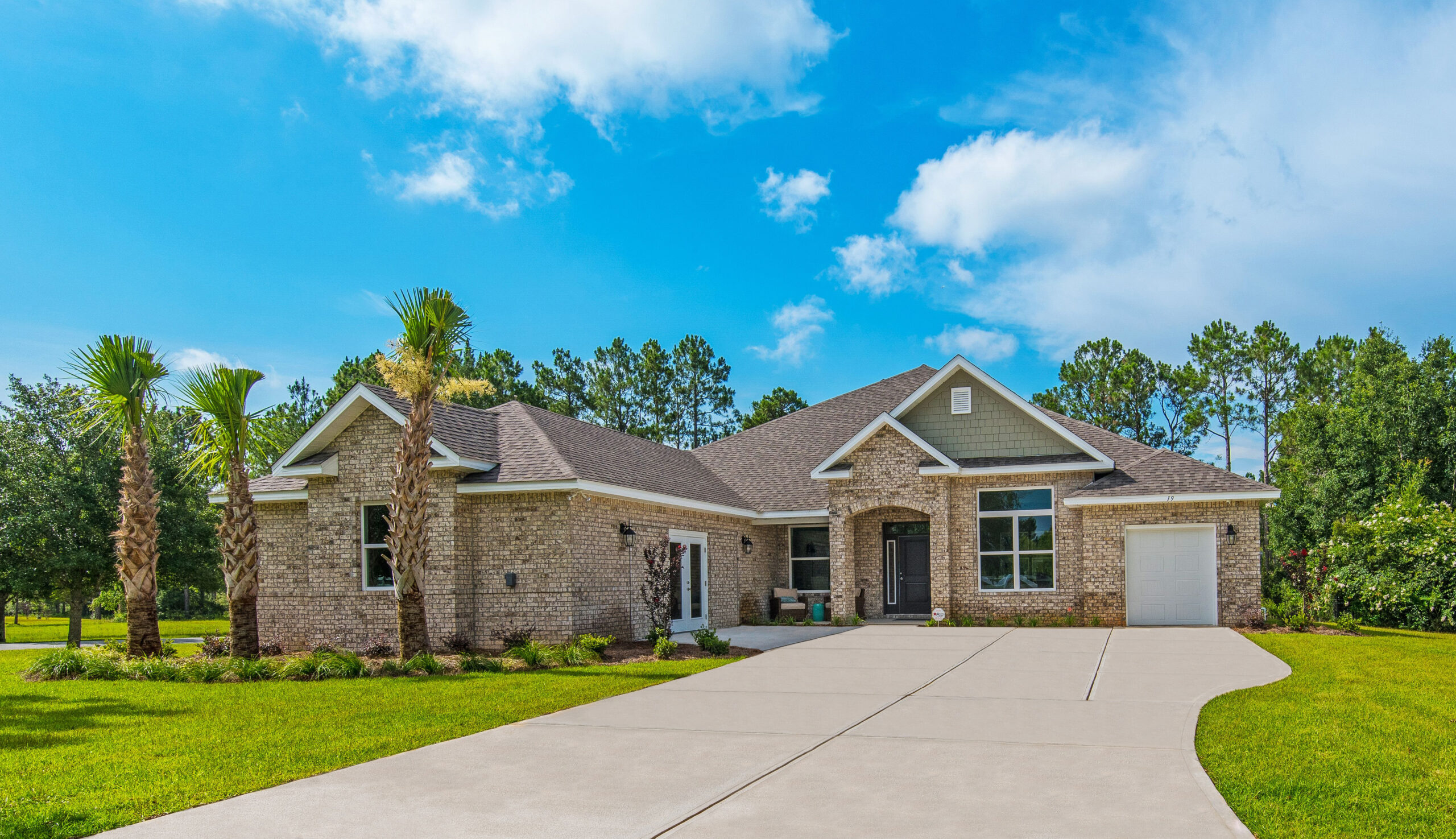This model home is the sales center for Windswept Estates in Freeport, FL.